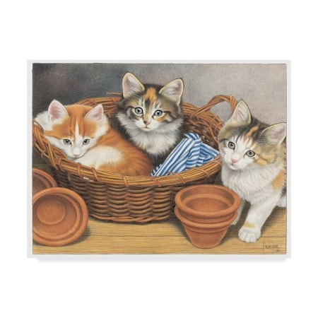 Francien Van Westering 'Cats In A Basket' Canvas Art,18x24